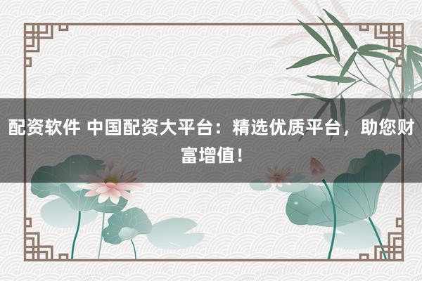 配资软件 中国配资大平台：精选优质平台，助您财富增值！