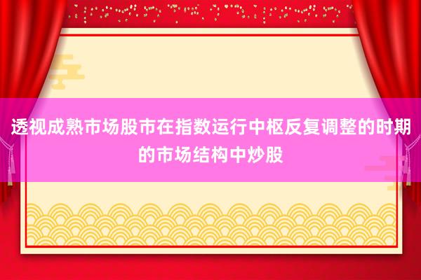 透视成熟市场股市在指数运行中枢反复调整的时期的市场结构中炒股
