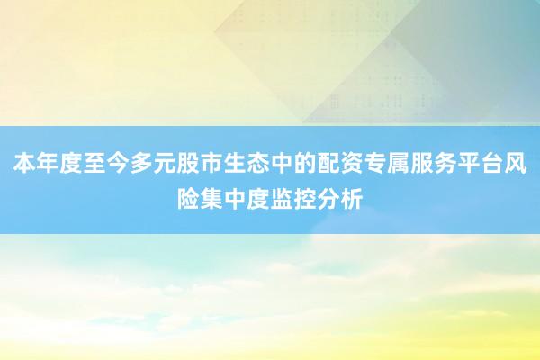 本年度至今多元股市生态中的配资专属服务平台风险集中度监控分析